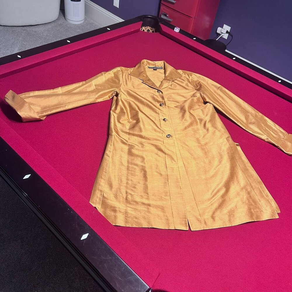 Linda Allard Ellen Tracy 100% Silk 3/4 length Jacket – Size 8